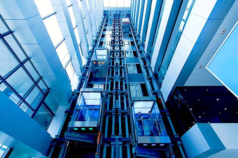 Glass elevator installation in UAE